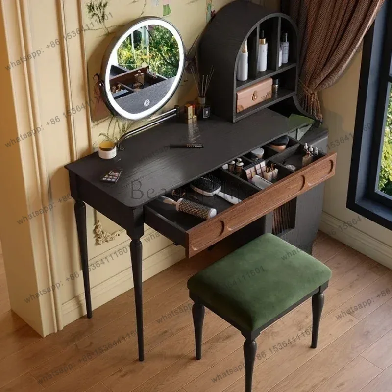 Beauty Makeup Vanity Set - Organizador LJY, Mesa de Maquiagem Preta